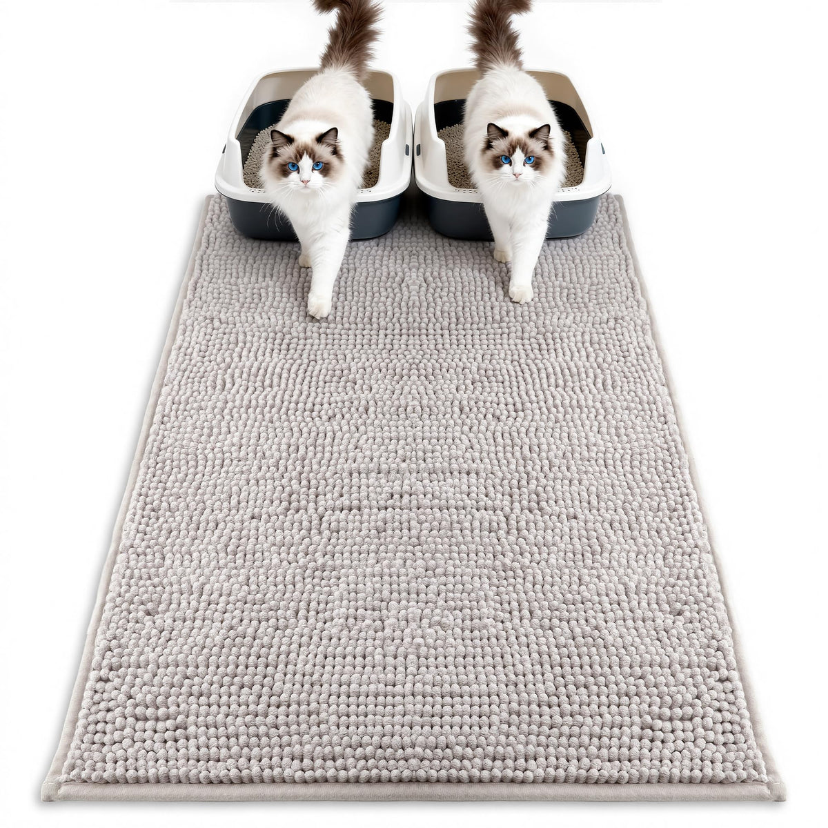 Pieviev alfombrilla chenille 12mm para caja de arena: captura migas y reduce desorden
