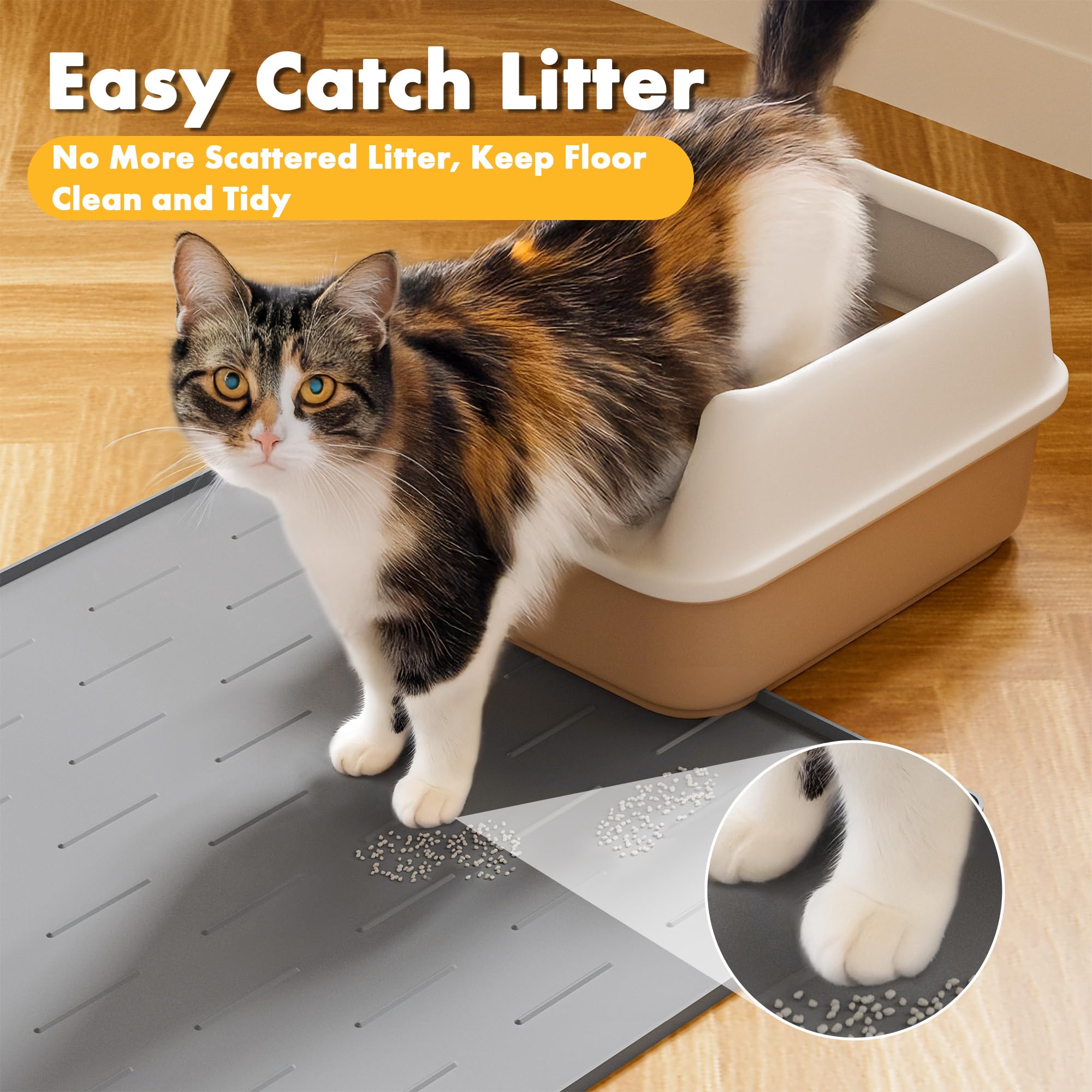 Pieviev: Alfombrilla de silicona suave para las patitas del gato, cómoda y duradera.