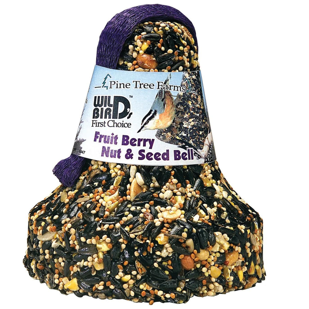 Campana de semillas Pine Tree Farms con foco fruta arándano nuez, ideal para atraer aves