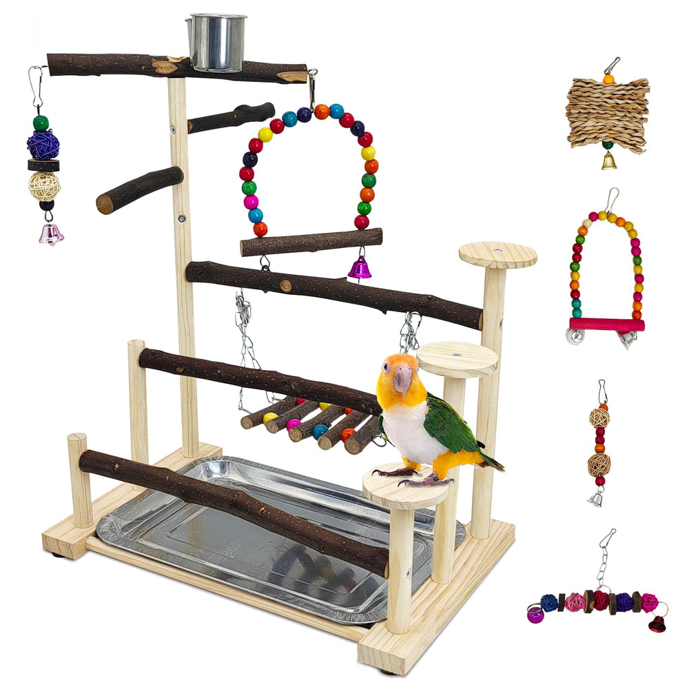 PINVNBY Bird Playground: parque para aves facilita juego y exploración segura.
