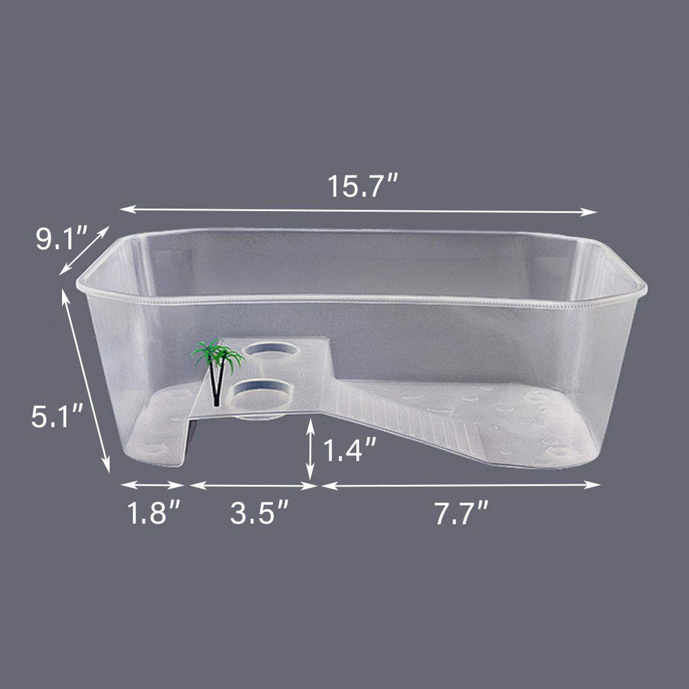 PINVNBY tanque tortuga diseño transparente para observar mascotas