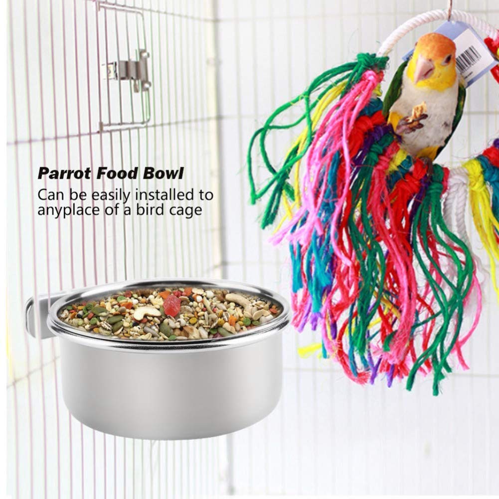 PINVNBY tazón de acero inoxidable para aves, duradero y fácil de limpiar.