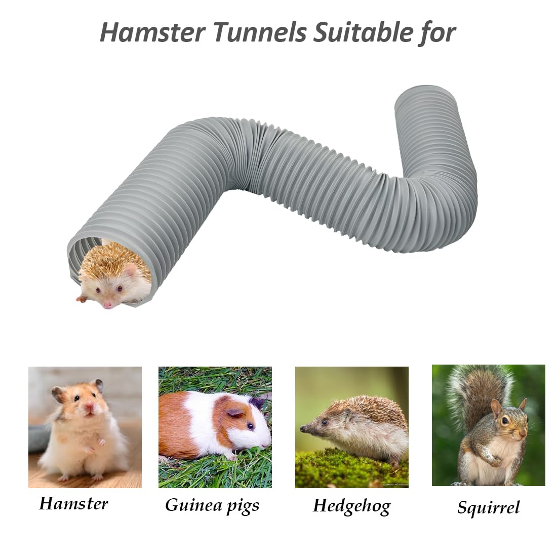 PINVNBY túnel plástico para ratones y otros animales pequeños, fomenta actividad física.