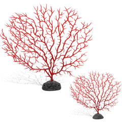 Piutouyar coral abanico rojo grande para acuario, aporta color y estructura.
