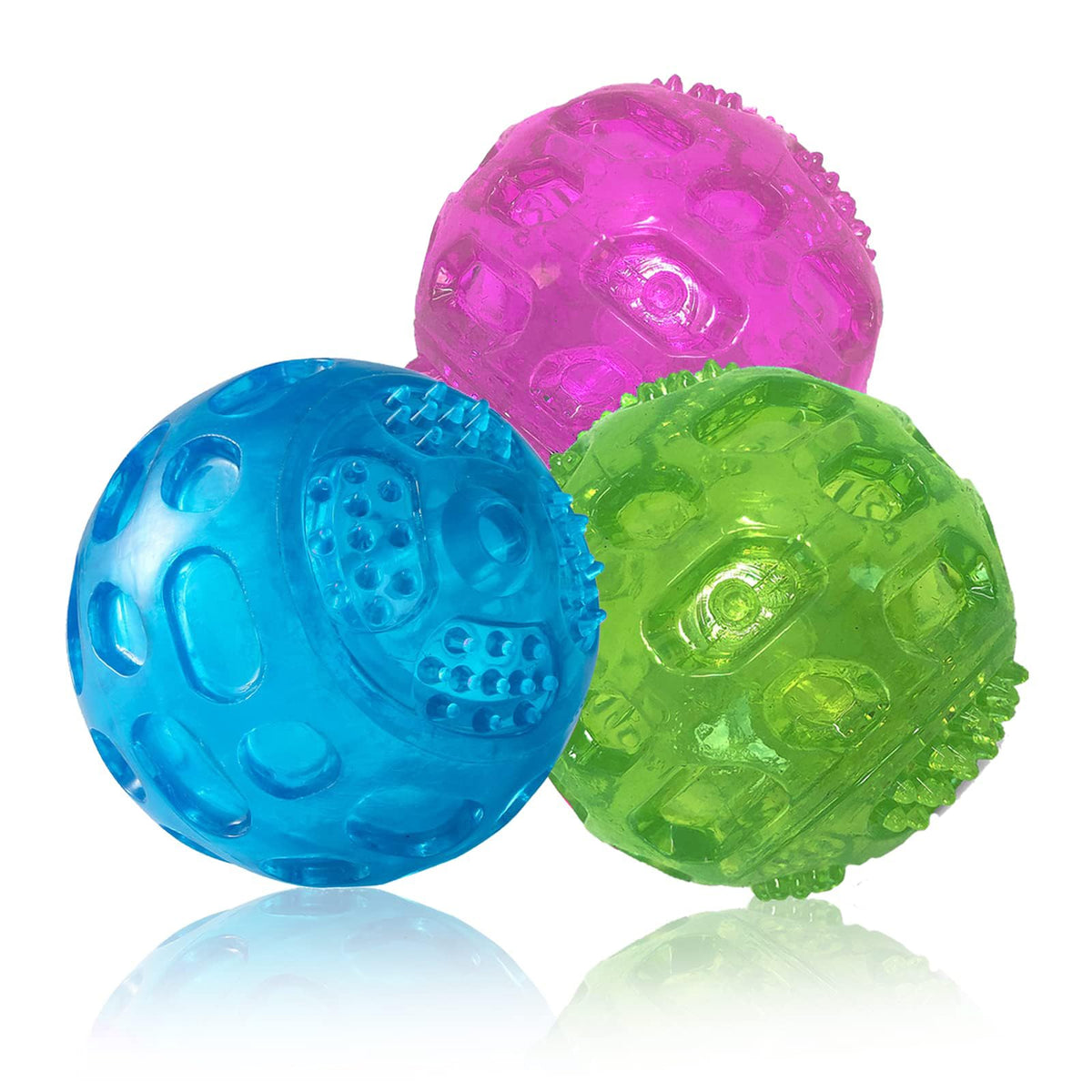 PJDH bola con chirrido roja para juego activo y recuperación al aire libre.