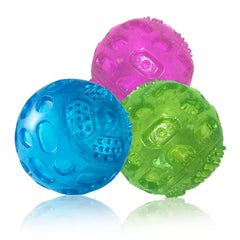 PJDH bola con chirrido roja para juego activo y recuperación al aire libre.