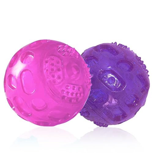 Bola PJDH roja de 3 pulgadas que chirría, ideal para juego diario.