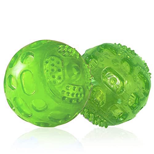 PJDH Pelota sonora para perro, vista frontal, ideal para estimular juego y búsqueda