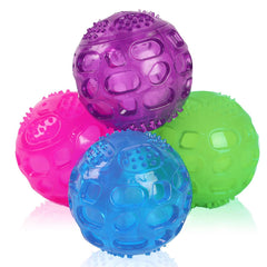 PJDH pelotas para perros 3 pulgadas rojas con sonido para estimular la actividad