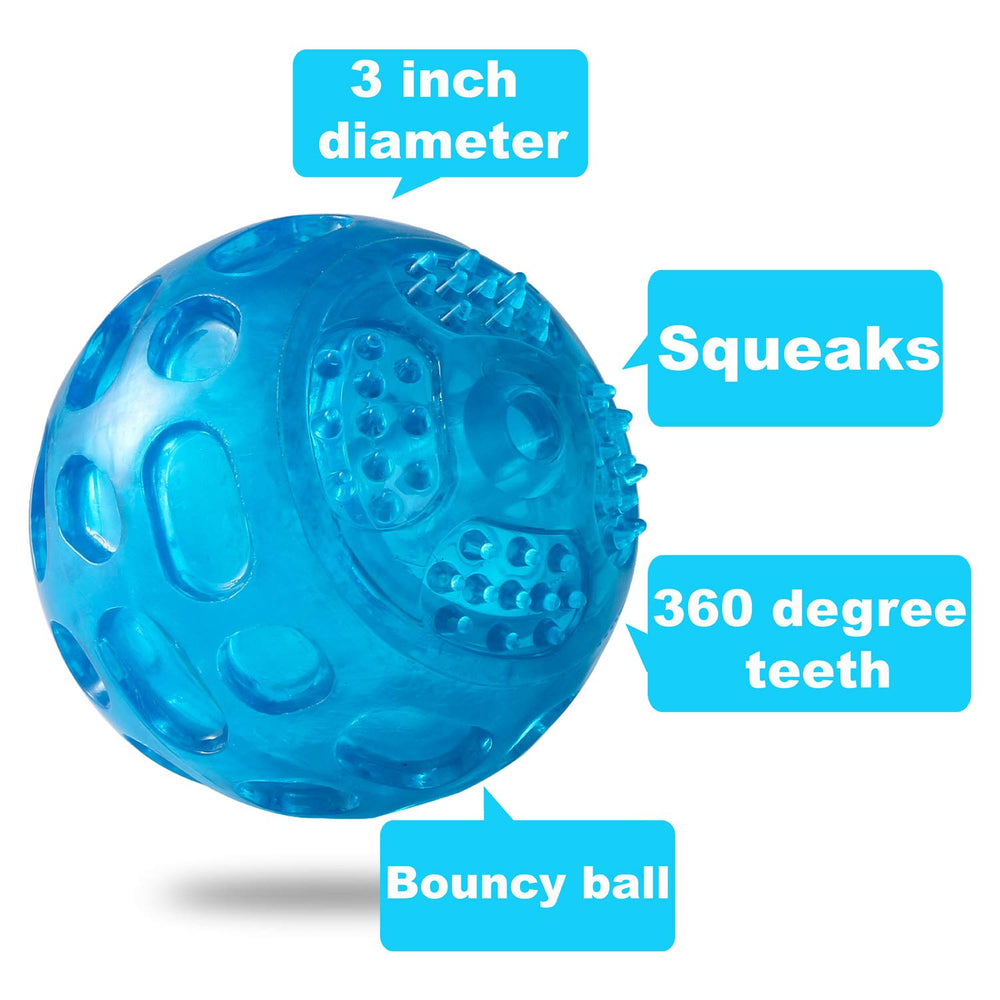 Pelotas PJDH con diseño dental para limpieza suave de dientes.