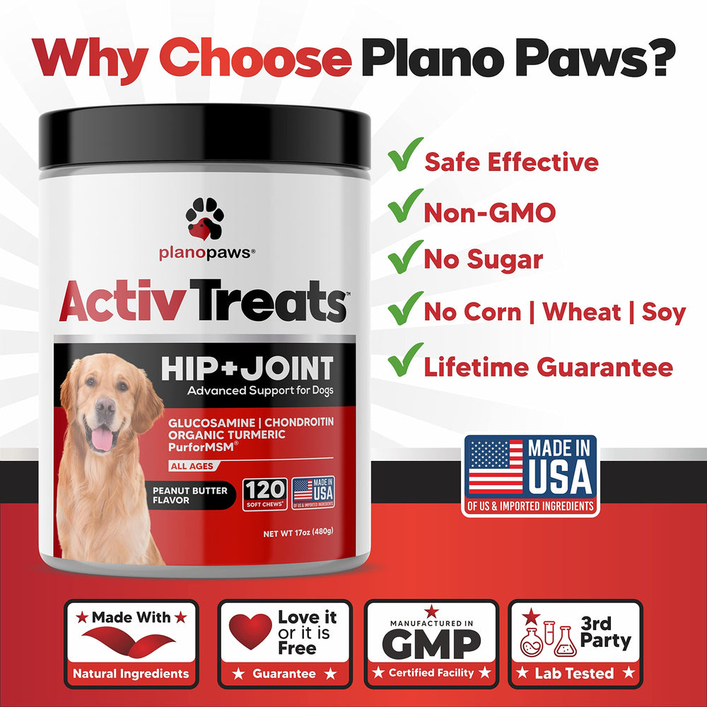 Planopaws ActivTreats sabor mantequilla de maní, bocadillos atractivos para perros.
