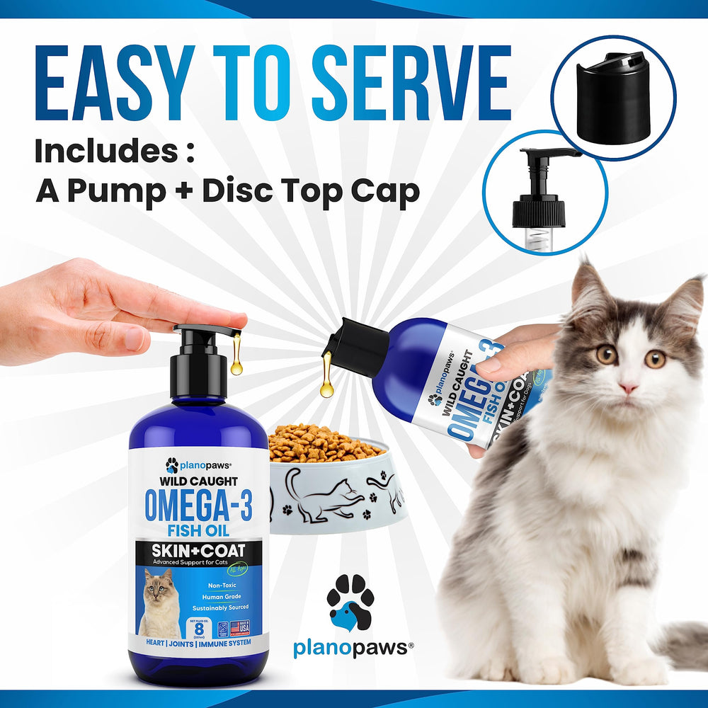 Planopaws Omega-3 para gatos: cuidado de piel y pelaje.