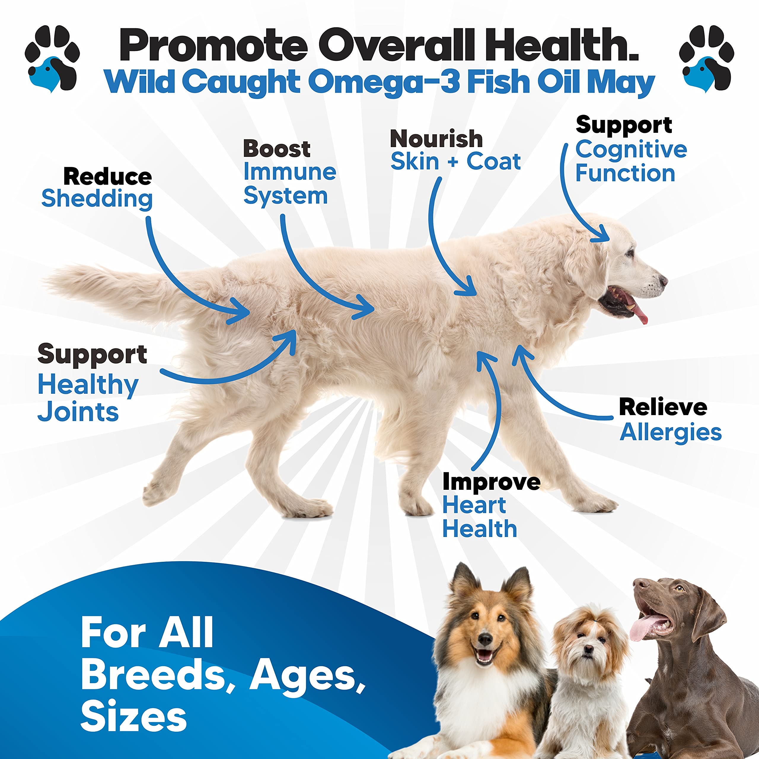 Planopaws Omega-3 para perros: dosificador en uso para añadir a la comida.