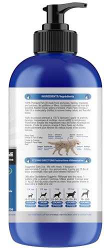Planopaws Omega-3: gota medidora en acción para comida.