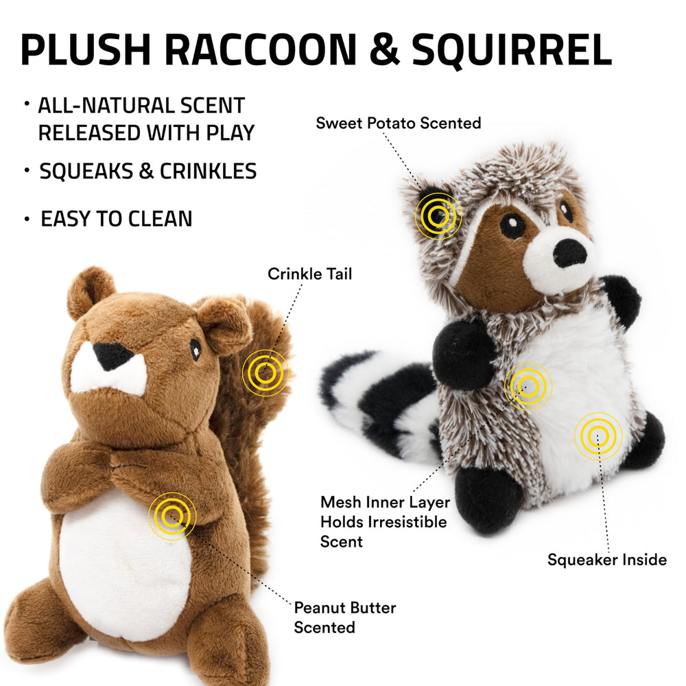 Ardilla peluche de Playology con aroma natural para morder y chirridos.