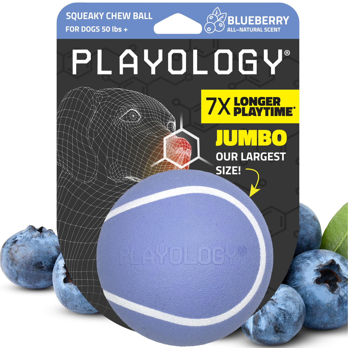 Playology Bola chillido grande azul, ideal para juegos de lanzar y recoger.