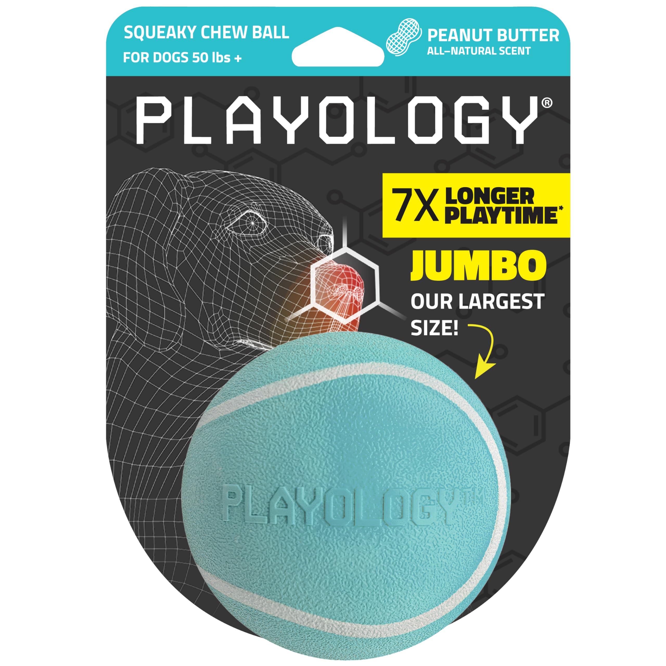 Playology: bola mordedora con sonido para perros grandes y mayor entretenimiento