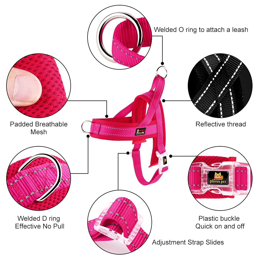 Ajuste rápido con una hebilla en el arnés PLUTUS PET rosa