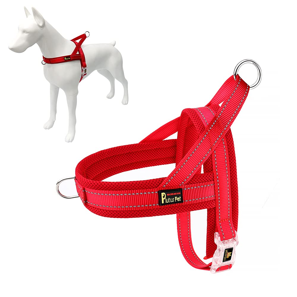 Plutus Pet arnés sin tirones con malla ventilada para paseos cómodos.