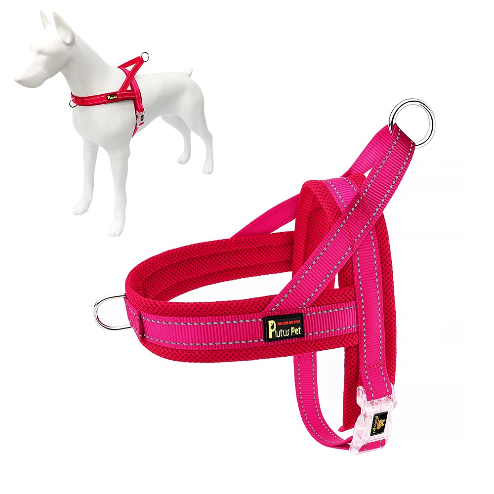 Arnés PLUTUS PET sin tirones con malla transpirable en rosa