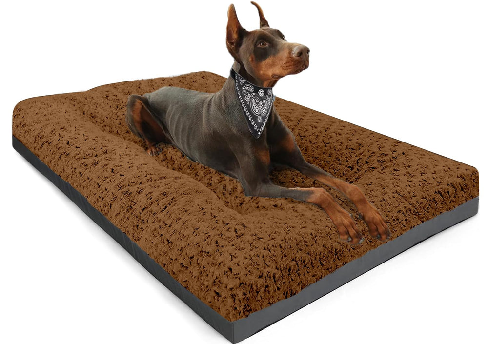 PocBlue cama-perro-grande-rosa-terciopelo: descanso suave para mascotas.