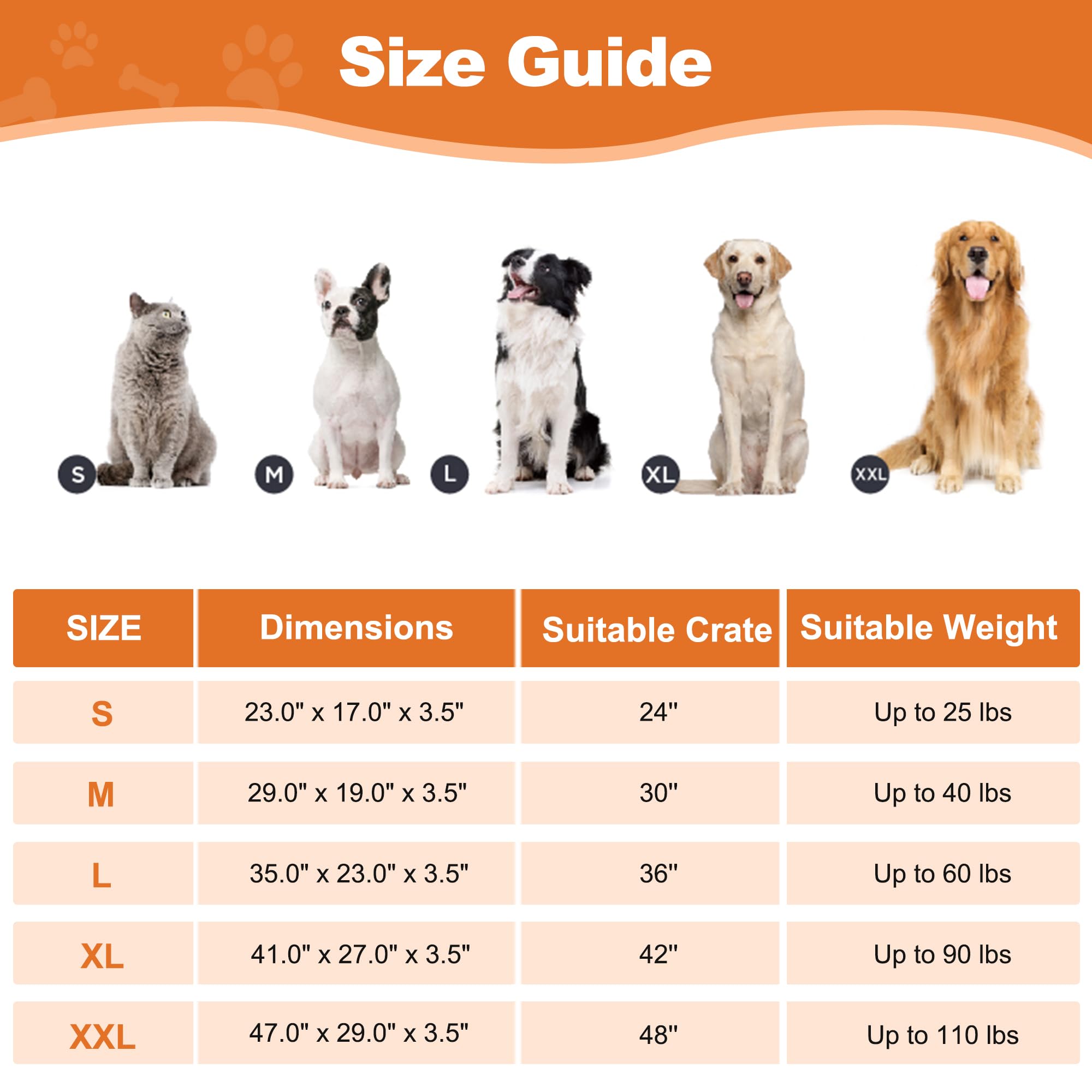 POCBLUE Cama para Perro XL, uso versátil en casa o viaje, fácil de limpiar
