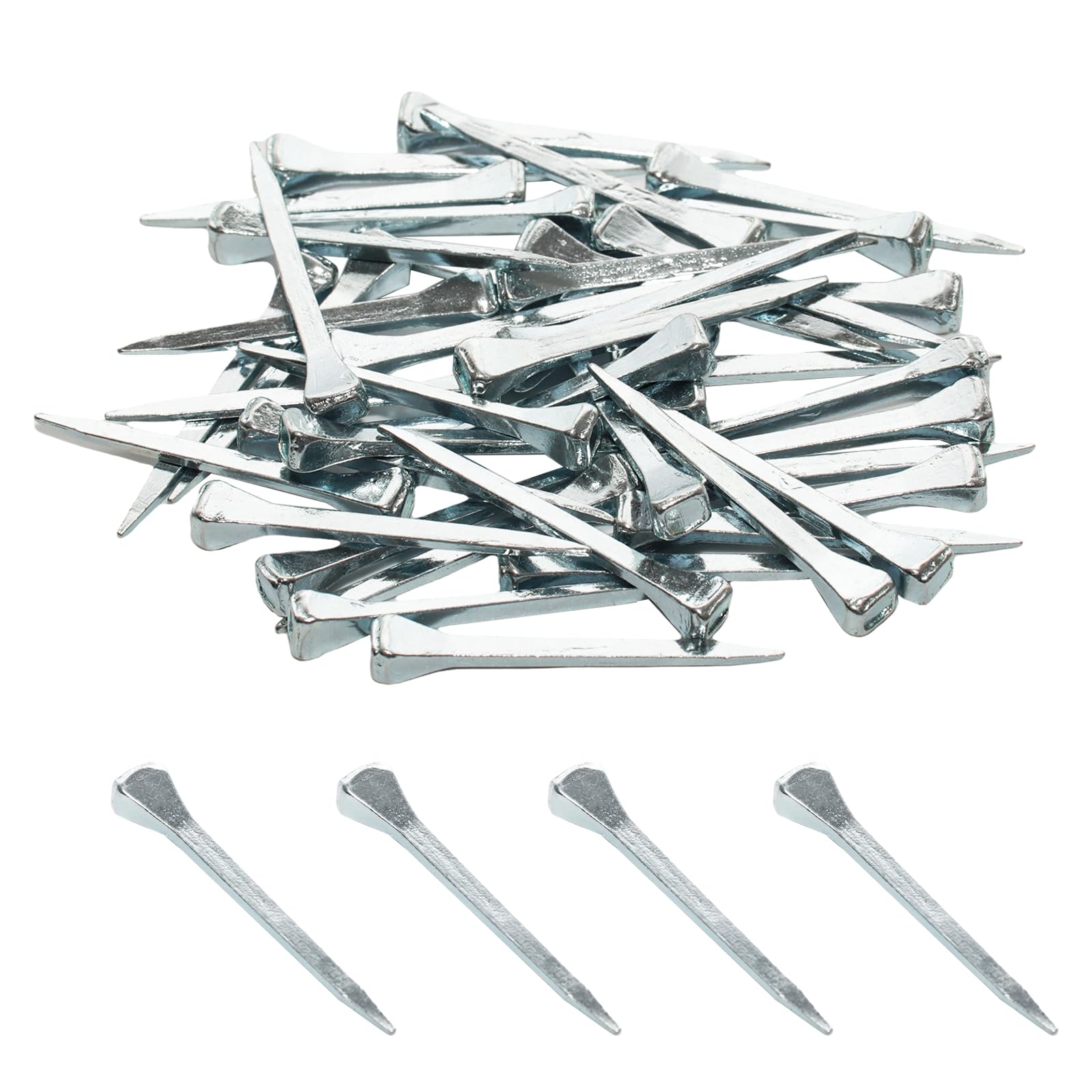 Pocoxll clavos caballo 45mm primer plano, duraderos para herrar con precisión.