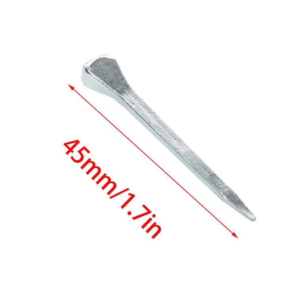 Pocoxll clavos ergonómicos 45mm en empaque, diseño facilita la inserción.