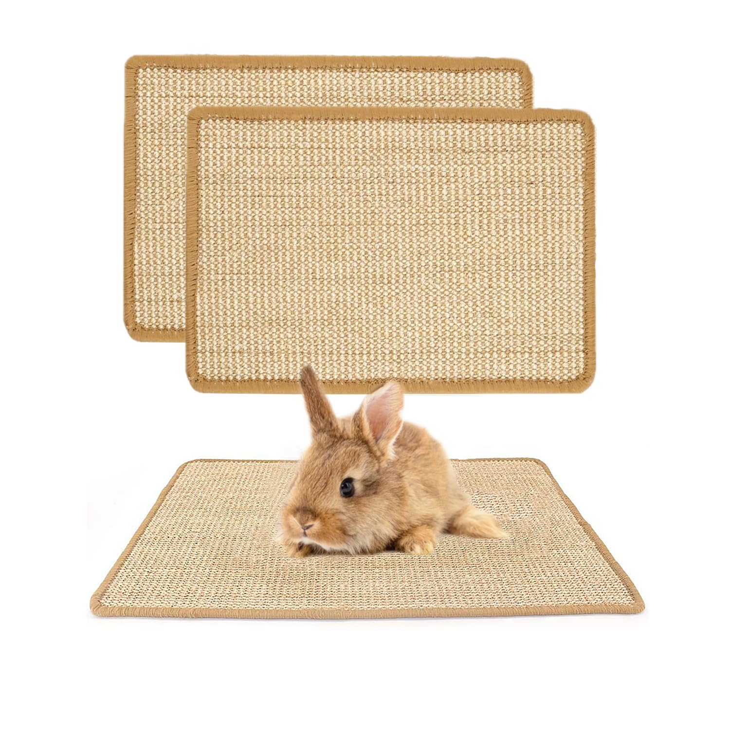 PODOO almohadilla rascar conejo de sisal, ideal para juego y cuidado suave.