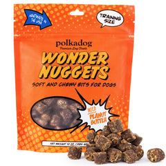 Polkadog Wonder Nuggets en envase de 10 oz para almacenamiento fácil.