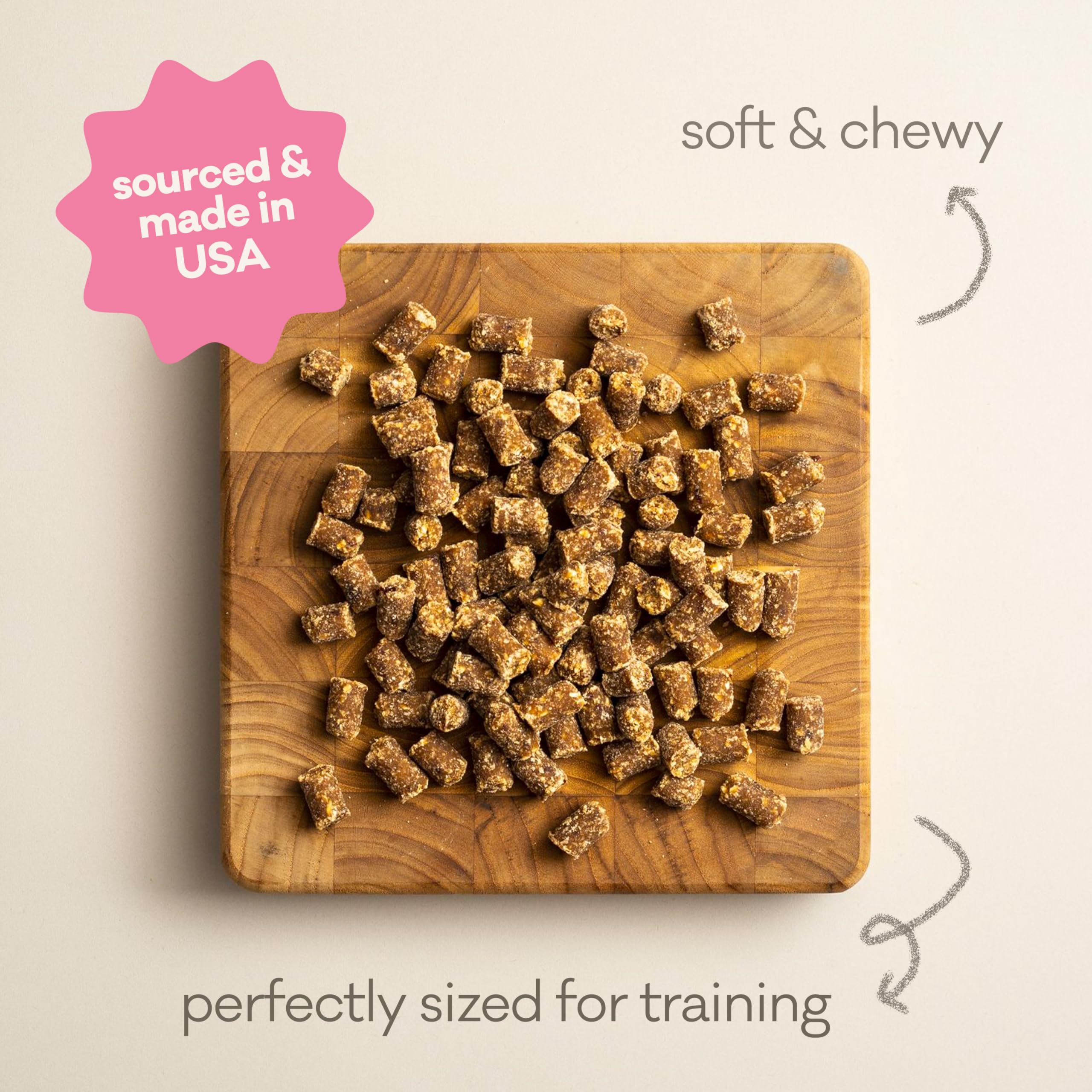 Polkadog Wonder Nuggets con textura suave, facil de masticar para todas las edades.