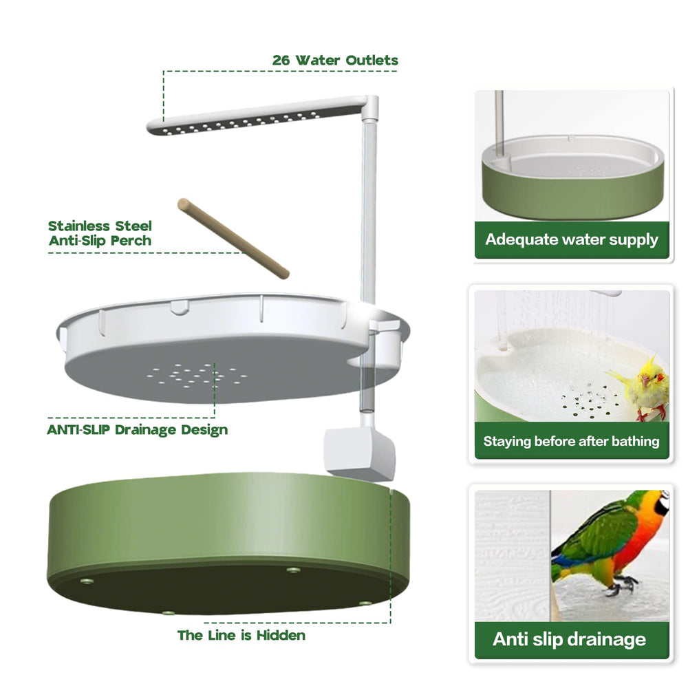 Pomfaee baño para varias aves, juego y baño conjunto