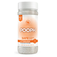 POOPH LITTERIZER de 16oz, vista frontal, ayuda a mantener la arenera seca y limpia.