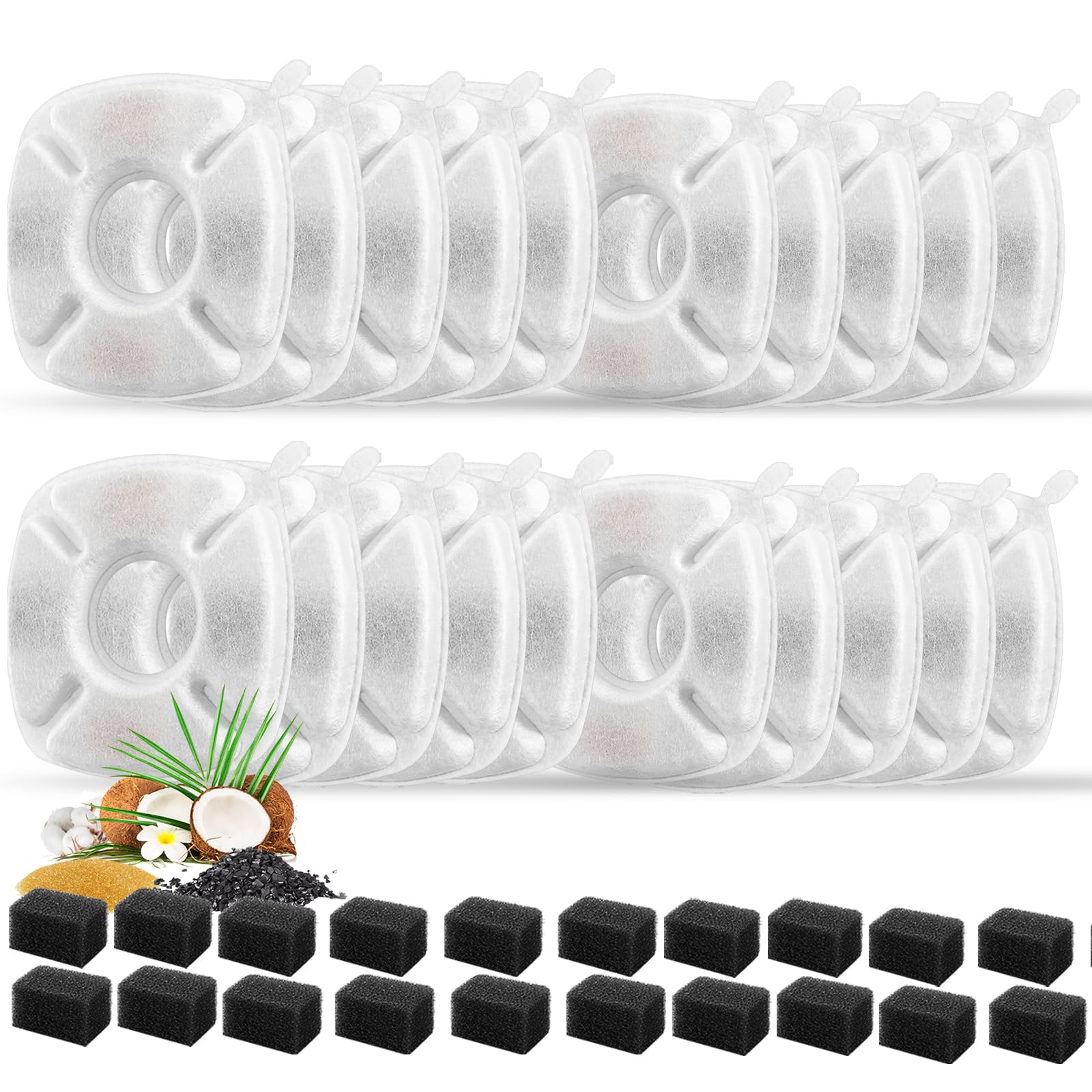 Porens filtros de fuente para gatos, 40 piezas para agua más limpia