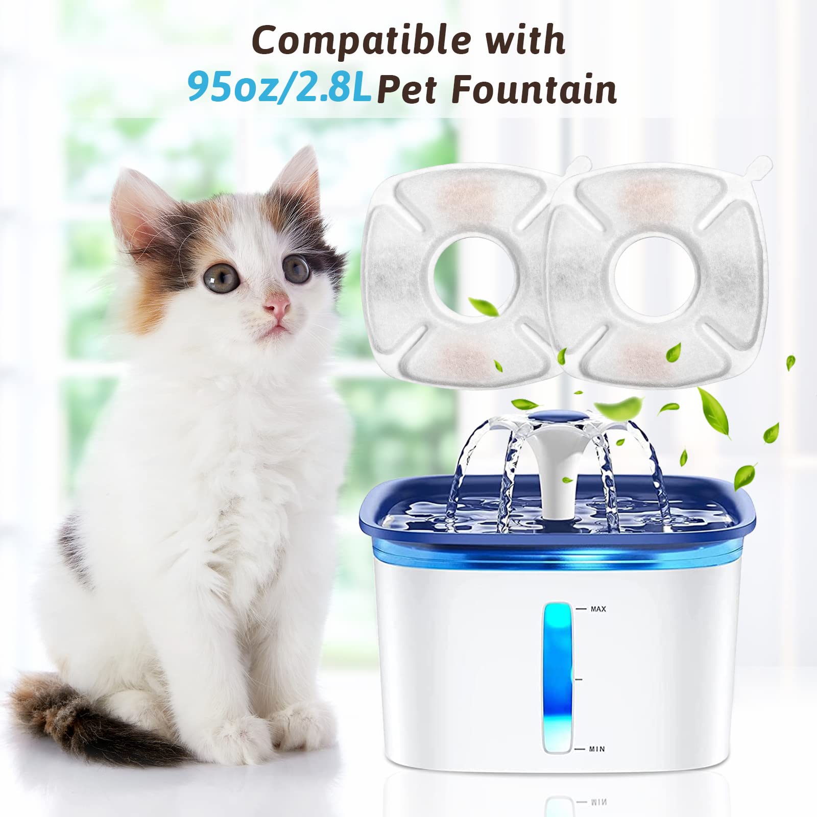 Porens juego de filtros fuente gatos 8 unidades, mantenimiento sencillo.