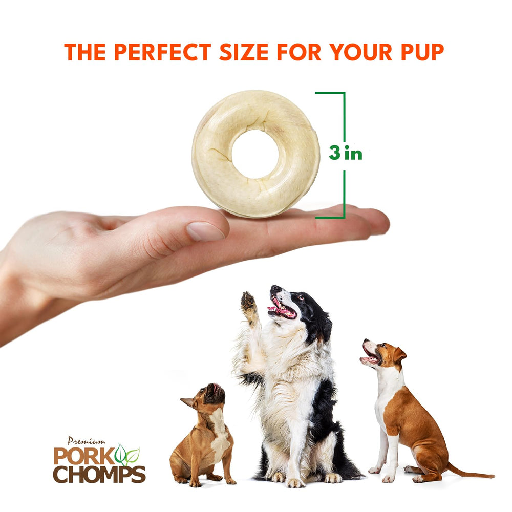 Pork Chomps: opción de premio sin cuero crudo para perros activos.