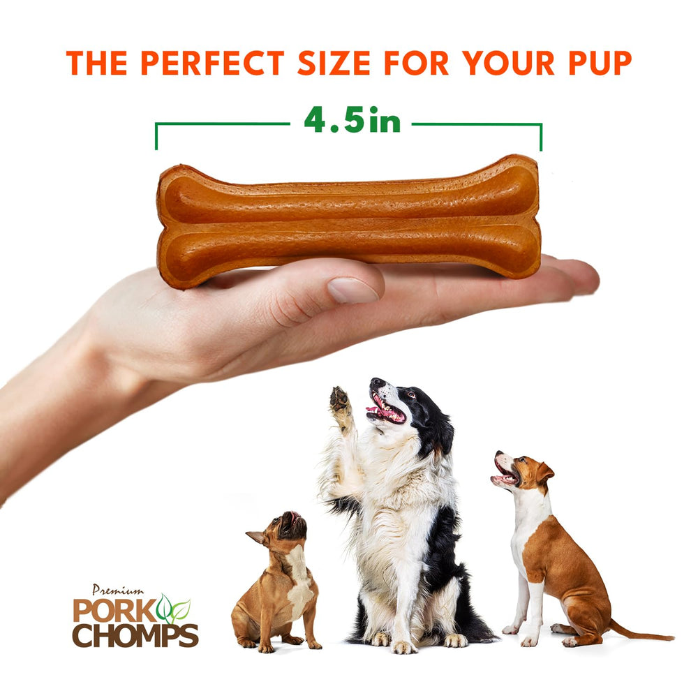 Pork Chomps Ingredientes reales de cerdo aseguran sabor natural y calidad.