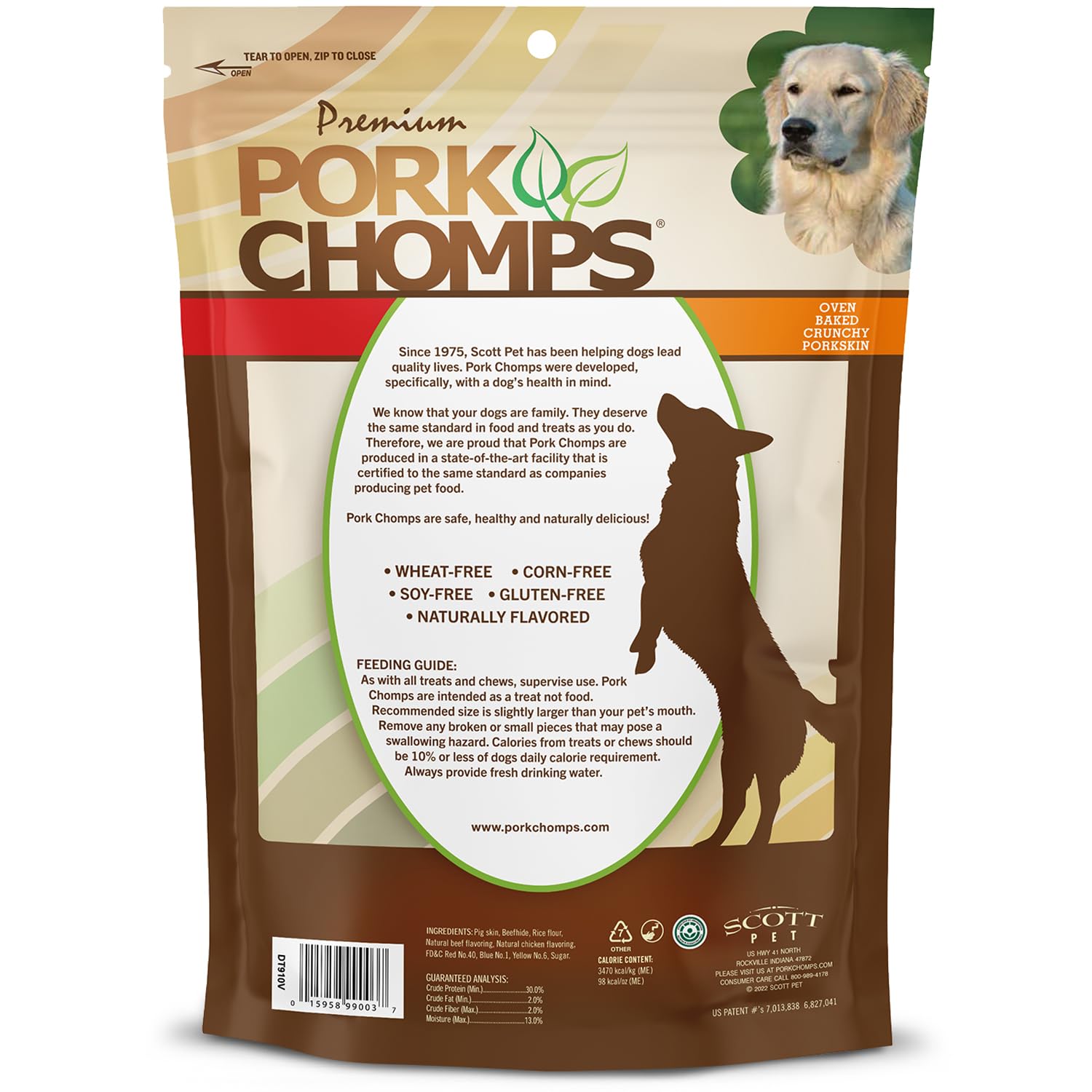 Pork Chomps Munchy Sticks textura crujiente, alto en proteína