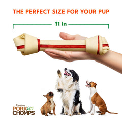 Pork Chomps nudo piel cerdo horneada, 70% menos grasa para masticación limpia