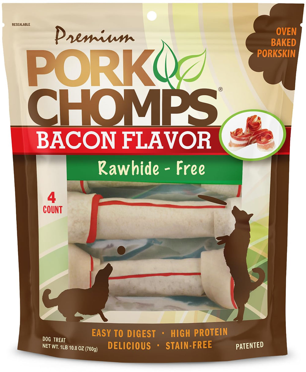 Pork Chomps nudo de piel de cerdo horneada, masticación prolongada y sabor a tocino