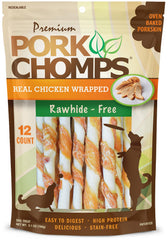 Pork Chomps nudos de piel de cerdo 5 pulgadas para masticación prolongada.