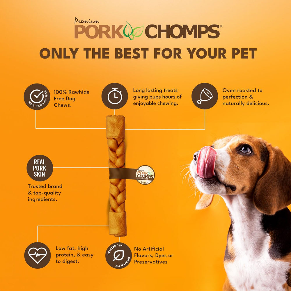Pork Chomps: textura de piel en primer plano, digestibilidad notable.