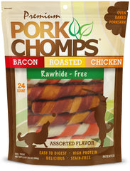Pork Chomps torcidos de piel de cerdo al horno de 6 pulgadas, recompensa duradera.
