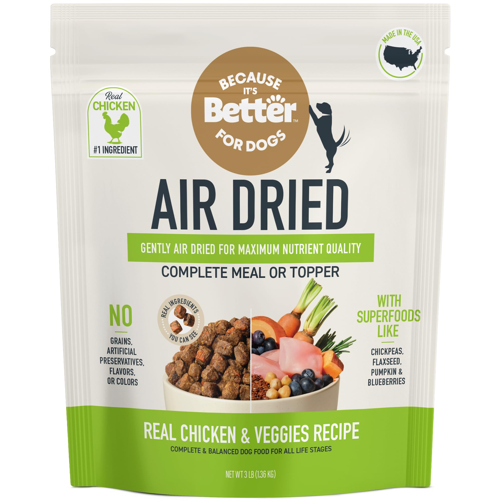 Porque Es Mejor alimento para perros, proceso lento horneado y secado al aire para mayor sabor.