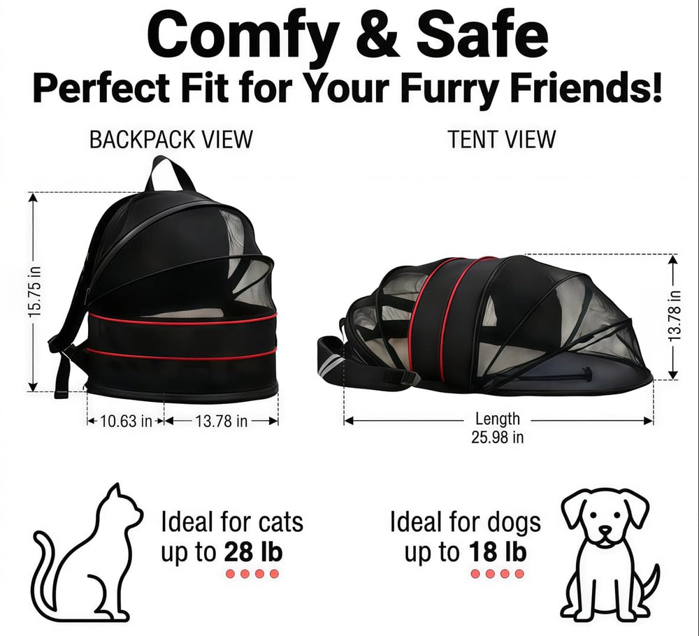 Portador mochila perro uso múltiple, ideal para viaje y paseo.