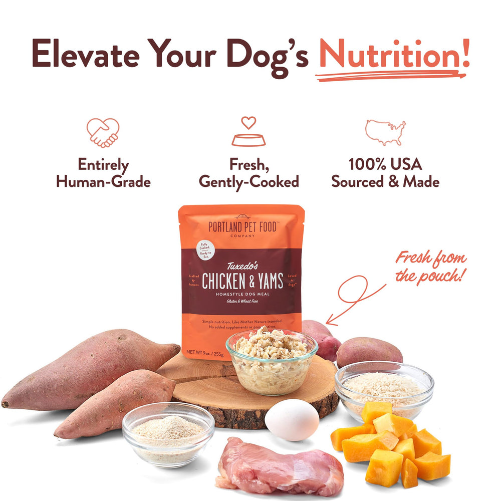 Portland Pet Food Company ingredientes pollo y batatas en porción clara