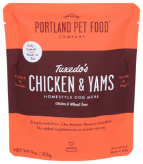 Portland Pet Food Company Tuxedo's Chicken & Yams, bolsa para perros, lista para servir en casa