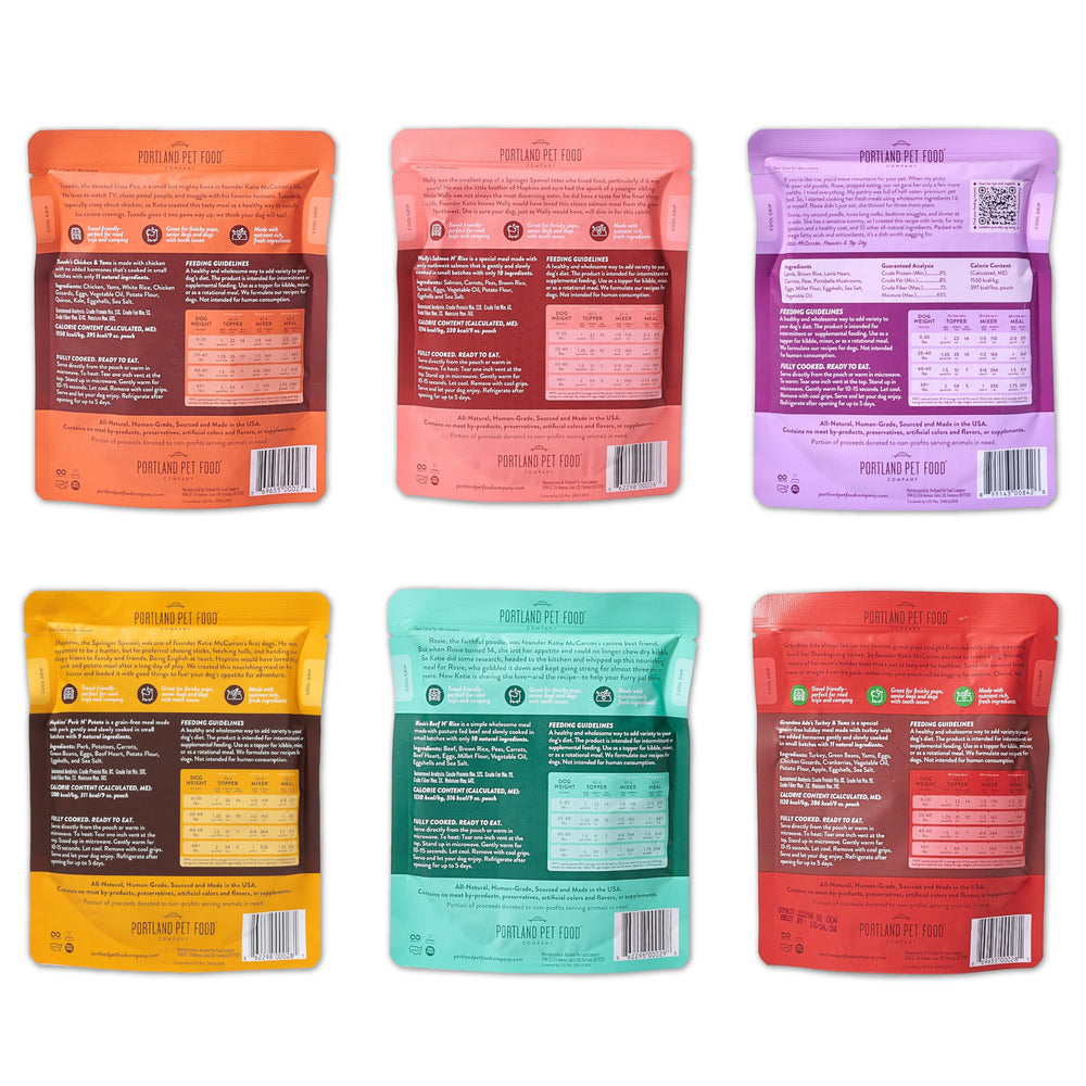 Variedad de 12 paquetes de Portland Pet Food Company, múltiples sabores para elegir
