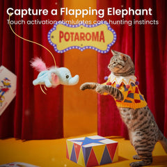 Potaroma elefante aleteante interior de hierba gatera para mayor interés