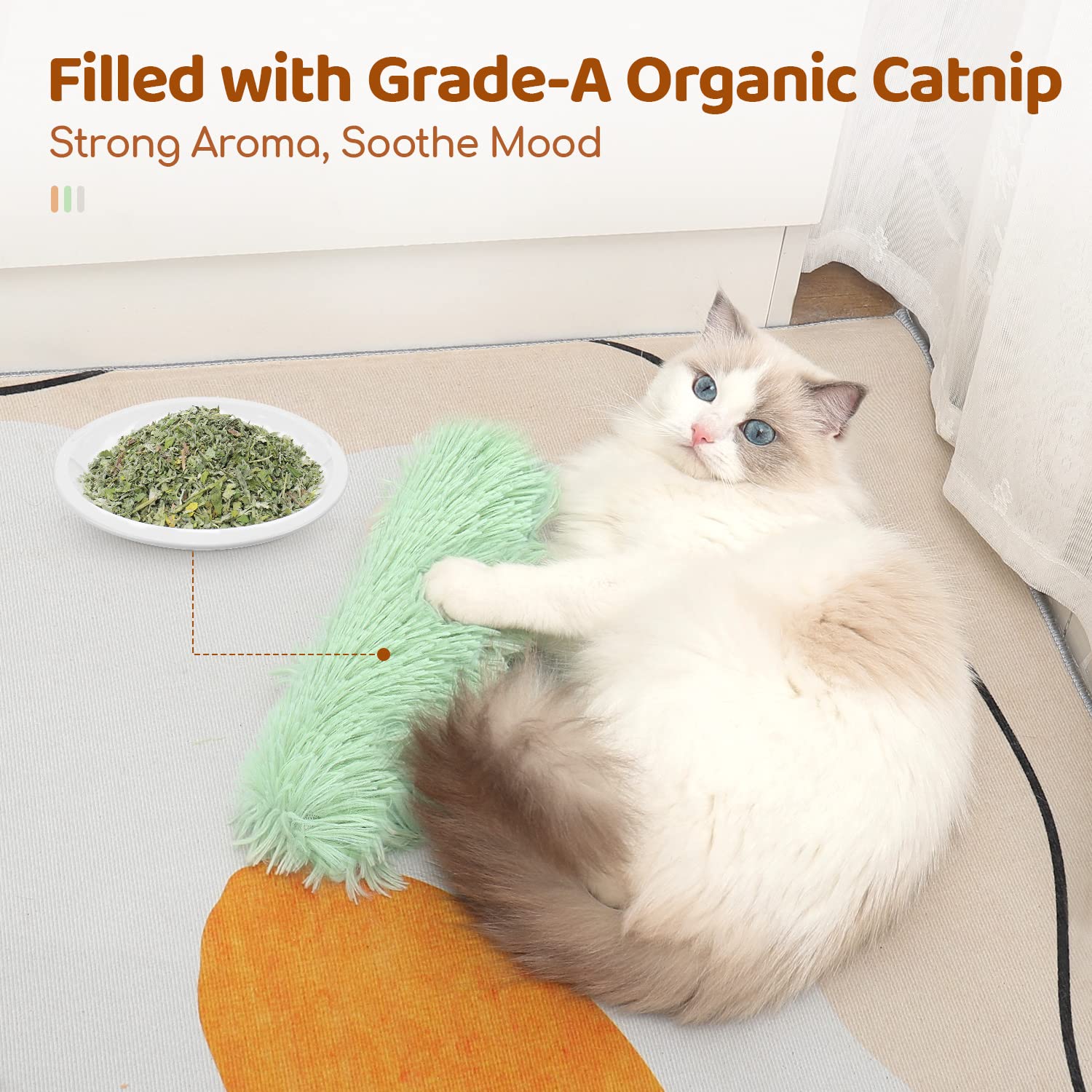 Potaroma juguete para gato relleno de hierba gatera para excitación natural